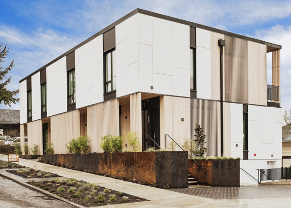View of Exterior Metal Siding Material Wood Siding Material Apartment Design ...