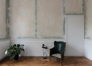 The historic rooms toward the front of the house have been rehabilitated and restored.