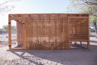 Careful studies of the sun led to the distinct designs of each side of the chicken coop.