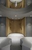Modern home with Bath Room and Recessed Lighting. Terrazzo floors and benches are paired with an open wood shower in the hotel's sauna. Photo 14 of PURO Kraków Kazimierz