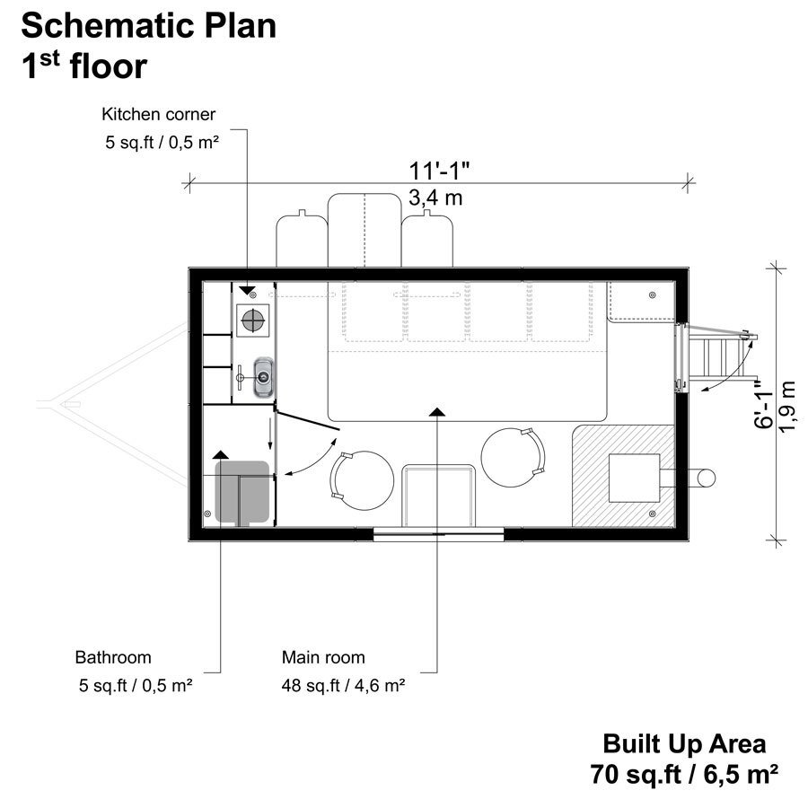 Photo 6 of 20 in 10 Tiny Home Floor Plans That Illustrate Smart Use of ...