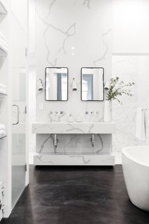 After being matched through Homepolish, Jae Joo designed this elegant bathroom for a client.