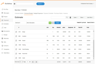 Functions like cost estimating, contact logs, schedules, and other necessary tools are all available on the app.