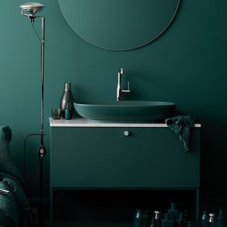 The Studio vanity unit from Swoon was designed so that it works well in both small and large bathrooms, with lots of flexibility in terms of color, basin, wall or floor mount, and with or without a tap or faucet hole for wall-mount or regular faucet locations.