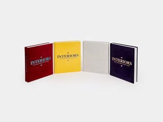 Interiors: The Greatest Rooms of the Century from Phaidon is available as a single book in four luxurious, velvet versions in of-the-moment colors: Midnight Blue, Merlot Red, Platinum Gray, and Saffron Yellow.