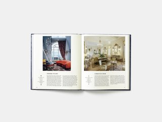 European homes are prominently featured in the book, including a living room in Paris by Dimore Studio and the drawing room of Christian Dior in Montauroux, France. The apartment designed by Dimore Studio was completed in 2015 and features a balance between contemporary pieces mixed with older items: a plush rust-colored sofa picks up the curves of an undulating stair railing, and a circular coffee table by Gio Ponti is topped with Japanese ceramics. The Dior drawing room, on the other hand, is a lesson in traditional French elegance. Completed in the 1950s after Dior's death in 1957, the goal was to have a sophisticated home that was, in his words, " simple, ancient and dignified."