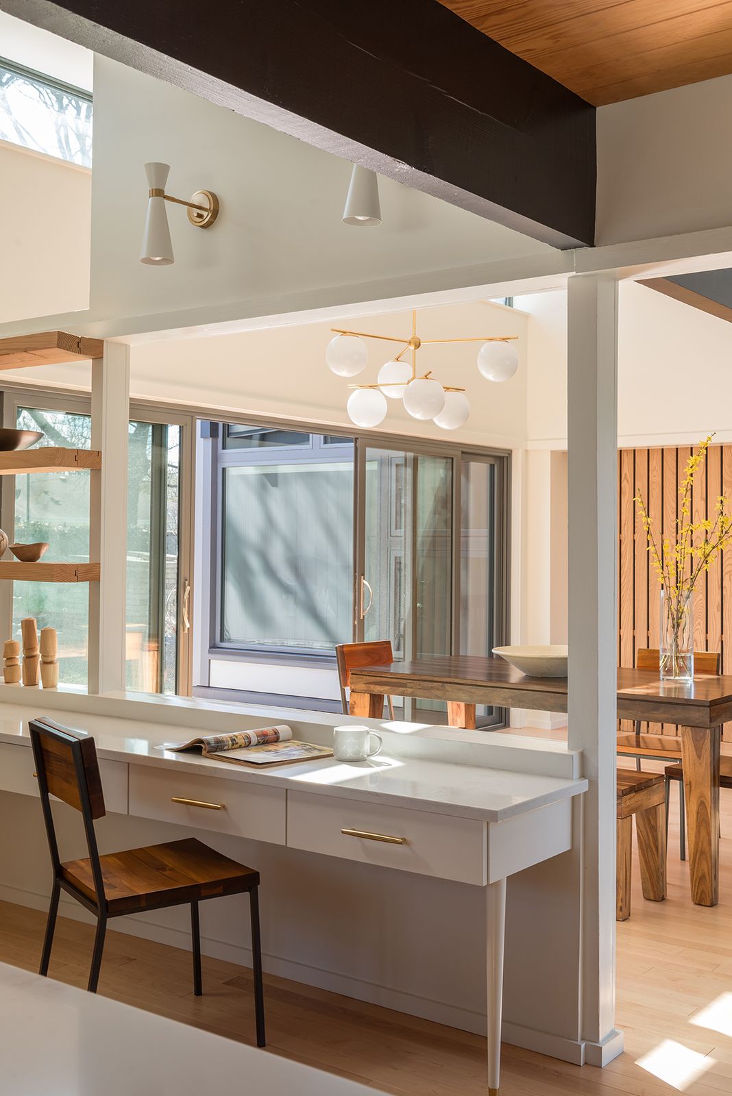 "Specific to Midcentury homes, we think it’s important first to embrace their modest size, and not try to make them bigger than they want to be: the sense of space achieved by interior flow and openness to the outdoors defines their character,