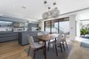 Modern home with Kitchen, Colorful Cabinet, Medium Hardwood Floor, and Ceiling Lighting. Smart lighting control and motorised shades in the living room Photo of Regent's Park Townhouse