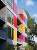 Colorful Trespa rainscreen on west facade Photo 5 of In Living Color modern home