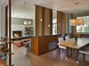Sliding screens of veneer with leaf cut-outs between the dining room and living room. Photo 7 of Sustainable Urban Villa modern home