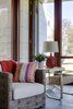 close up of lounge furniture in 3 season room Photo 5 of Boston Suburbs modern home