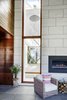 custom Ochre light fixture in 2 story main hall Photo 6 of Boston Suburbs modern home