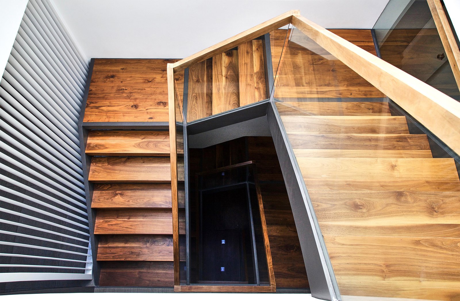 Walnut and Steel stair connecting all floors