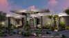 Modern home with Exterior, Mid-Century Building Type, Stone Siding Material, Green Siding Material, Flat RoofLine, House Building Type, Stucco Siding Material, and Glass Siding Material. New Contemporary home design in Peoria Arizona. Photo of New contemporary home design in Arizona
