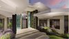 Modern home with Exterior, House Building Type, Flat RoofLine, and Mid-Century Building Type. New Contemporary home huge main entry door and lacy windows. Photo 5 of New contemporary home design in Arizona