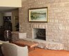 Fireplace and stone hearth Photo 7 of Arcadia House modern home