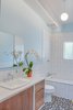 Modern home with Bath Room, Ceramic Tile Floor, Drop In Sink, Pendant Lighting, and Subway Tile Wall. Terra Linda bathroom remodel Photo 5 of Terra Linda Bathroom Remodel