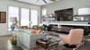 Living room with built-in fireplace. Photo 12 of Artistically Modern modern home
