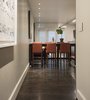 Modern home with Kitchen, Wall Oven, Ice Maker, Dishwasher, Dark Hardwood Floor, Refrigerator, Cooktops, Recessed Lighting, Engineered Quartz Counter, Microwave, and Undermount Sink. Living Space Photo 8 of Hobbit House