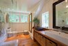Antique Pine Vanity, Pumpkin Pine Floors, Wide Plank Floors, Seamless Glass Shower, Wood Wall Panels Photo 6 of The Salt Box modern home