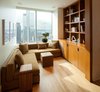 Modern home with Living Room, Sectional, End Tables, Sofa, and Ottomans. Harbor Loft | Olson Kundig Photo 9 of Harbor Loft