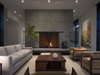 Modern home with Living Room, Two-Sided Fireplace, Recessed Lighting, Dark Hardwood Floor, Coffee Tables, Sofa, and Chair. Millerton Farmhouse | Olson Kundig Photo 11 of Millerton Farmhouse