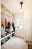 Modern home with Storage, Shelves, Living Room, Bench, Ceiling Lighting, Pendant Lighting, and Accent Lighting. Edwardian Renovation - Mud Room Photo 17 of Edwardian Renovation