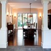 Modern home with Dining Room, Chair, Table, Storage, Ceiling Lighting, Accent Lighting, Wall Lighting, Pendant Lighting, and Dark Hardwood Floor. Black Creek Ravine - Dining Room Photo of Black Creek Ravine