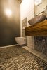 Powder Room - Floating vanity and wall mounted toilet for easy cleaning. Photo 17 of Modern Victorian Interior modern home