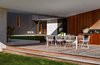 Pool Patio sits under the cover of the cantilevered family wing above Photo 10 of Watermill House modern home