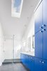 Modern home with Bath Room, Enclosed Shower, Engineered Quartz Counter, Medium Hardwood Floor, Drop In Sink, and Ceiling Lighting. Master Bathroom Photo 10 of Norris House