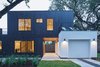 Modern home with Exterior, Flat RoofLine, House Building Type, Wood Siding Material, Stucco Siding Material, and Small Home Building Type. ADU Exterior Dusk Photo 15 of Chelsea ADU