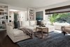 Modern home with Living Room, Bookcase, Sectional, and Coffee Tables. Living room. Interior design by Carrington Hill Designs. Photo of Atherton Home Design Makeover