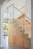 Modern home with Staircase, Glass Railing, and Wood Tread. Custom maple wood and glass staircase Photo of Upgraded A-game