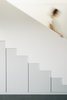 Modern home with Staircase, Wood Railing, and Wood Tread. stair with storage units below Photo 10 of Haus P