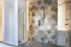 Modern home with Bath Room, Full Shower, and Ceramic Tile Floor. Master shower with hexagonal faux wood tiles Photo 6 of Alaska House