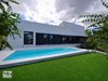 Modern home with Outdoor, Front Yard, Trees, Stone Patio, Porch, Deck, and Large Pools, Tubs, Shower. Outside view of pool Photo 4 of Vivienda Bosom