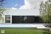 Modern home with Staircase and Concrete Tread. Partial facade detail Photo 8 of Vivienda Bosom