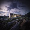 Modern home with Outdoor, Boulders, and Back Yard. Infinity House Exterior Photo of Infinity House