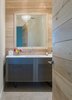 Modern home with Bath Room and Concrete Floor. CCY Architects | Red Butte Powder Room Photo 6 of Red Butte