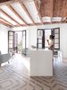 The Volume of the kitchen along the restored catalan vaulted ceiling. Photo 5 of LIGHTSLICE apartment modern home