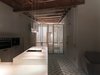 Modern home with Kitchen, Cement Tile Floor, Dishwasher, Wood Cabinet, Drop In Sink, Wall Oven, Microwave, Ceiling Lighting, Pendant Lighting, White Cabinet, Refrigerator, and Undermount Sink. At night Photo 17 of LIGHTSLICE apartment