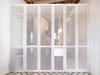 Modern home with Bath Room, Open Shower, Undermount Sink, Pendant Lighting, Freestanding Tub, One Piece Toilet, and Ceiling Lighting. The Lightox, a perforated metal screen separates the living space from the private zone, allowing all natural ight to enter. Photo 2 of LIGHTSLICE apartment