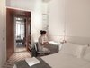 Modern home with Office, Chair, Cement Tile Floor, and Study Room Type. All furniture is made to measure, taking advantage of every possible corner. Photo 13 of LIGHTSLICE apartment