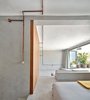 Modern home with Living Room, Bench, Wall Lighting, and Sofa. Custom made wall fixtures Photo 19 of The Marina Apartment