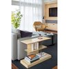 Modern home with Chair, Storage, Lamps, End Tables, Medium Hardwood Floor, Carpet Floor, Recessed Lighting, Media Cabinet, and Living Room. The three-tiered side table emphasizes modern lines that continue throughout the space Photo 3 of Block 90 Penthouse