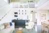 Modern home with Living Room. Upcountry Maui Cottage and Barn: Barn living space and loft stair Photo 16 of Haiku Maui