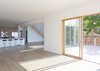 Modern home with Kitchen, Wine Cooler, Microwave, Cooktops, Engineered Quartz Counter, Wall Oven, Ceiling Lighting, Refrigerator, Dishwasher, Recessed Lighting, Wood Cabinet, Light Hardwood Floor, Drop In Sink, and Ice Maker. Kitchen Photo 8 of Bay View House