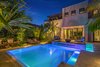 Modern home with Outdoor, Garden, Front Yard, Trees, Shrubs, Hardscapes, Gardens, Small Pools, Tubs, Shower, Swimming Pools, Tubs, Shower, Walkways, Raised Planters, Large Patio, Porch, Deck, Standard Construction Pools, Tubs, Shower, Pavers Patio, Porch, Deck, and Landscape Lighting. Landscape lighting can create a sense of drama as well as functioning on a practical level allowing for clear, visible paths around the property. Photo 18 of Key West Modern