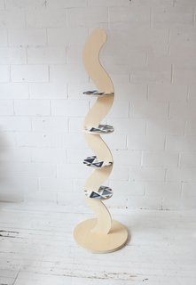 The pair found inspiration for their line "from designers that fell on the cusp of art and design— people like Ettore Sottsass, Isamu Noguchi, and Peter Shire," writes Yarinsky.